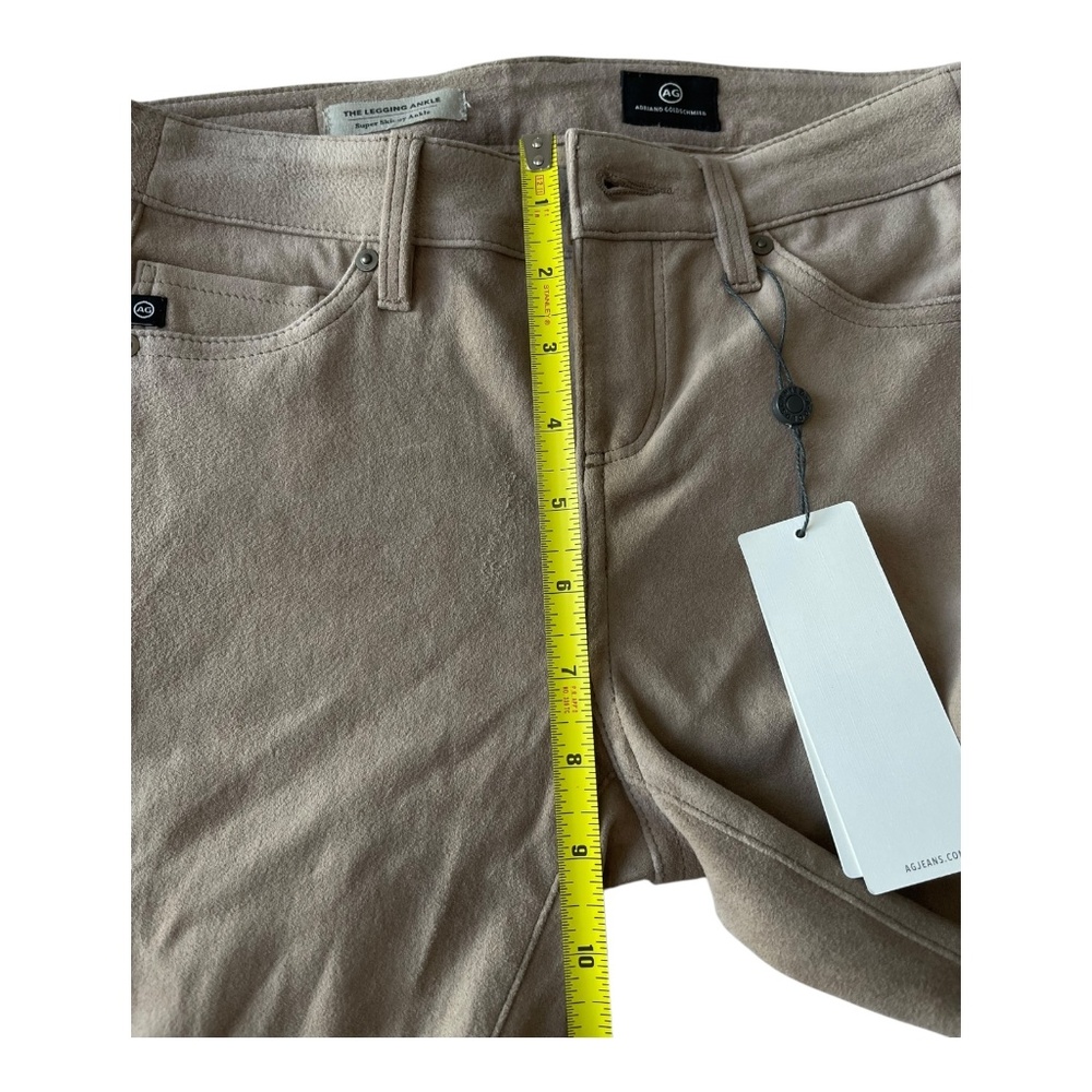 Adriano Goldschmied AG Leather Suede Legging Women's Tan Super Skinny NEW Sz. 25 - Picture 11 of 14
